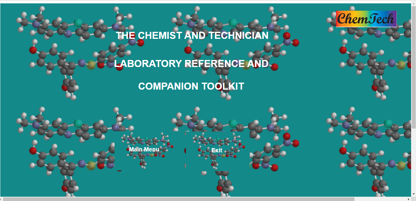 Introduction Page to ChemTech Toolkit